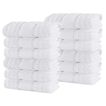 SUPERIOR 12 pc Zero Twist Cotton Waffle Honeycomb Plush Absorbent Towel Set