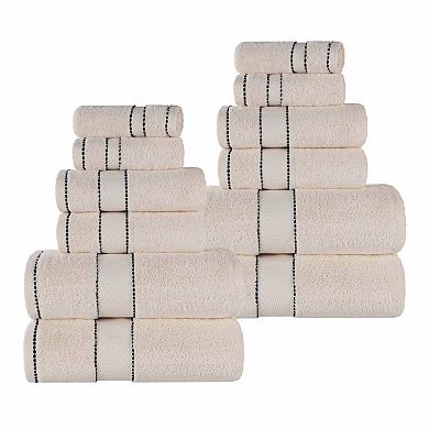 SUPERIOR 12-pc. Niles Egyptian Giza Cotton Dobby Ultra-Plush Towel Set