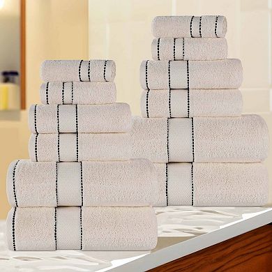 SUPERIOR 12-pc. Niles Egyptian Giza Cotton Dobby Ultra-Plush Towel Set