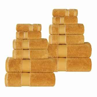 SUPERIOR 12 pc Niles Egyptian Giza Cotton Dobby Ultra-Plush Towel Set