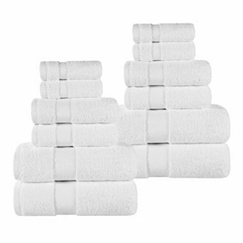 SUPERIOR 12 pc Niles Egyptian Giza Cotton Dobby Ultra-Plush Towel Set