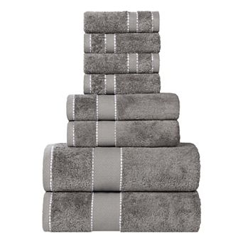 SUPERIOR 8 pc Niles Egyptian Giza Cotton Ultra-Plush Absorbent Towel Set