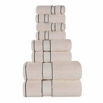 SUPERIOR 8 pc Niles Egyptian Giza Cotton Ultra-Plush Absorbent Towel Set