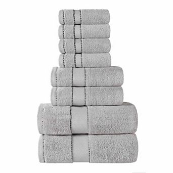 SUPERIOR 8 pc Niles Egyptian Giza Cotton Ultra-Plush Absorbent Towel Set