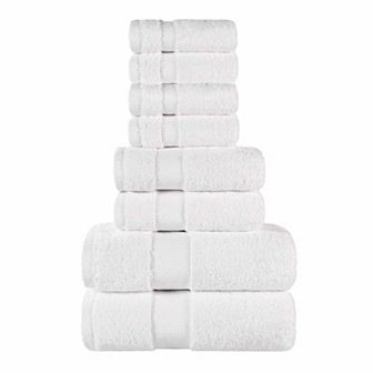 SUPERIOR 8 pc Niles Egyptian Giza Cotton Ultra-Plush Absorbent Towel Set