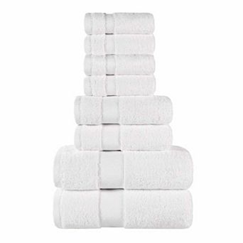 SUPERIOR 8 pc Niles Egyptian Giza Cotton Ultra-Plush Absorbent Towel Set