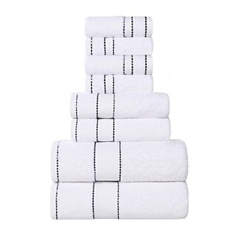 SUPERIOR 8 pc Niles Egyptian Giza Cotton Ultra-Plush Absorbent Towel Set