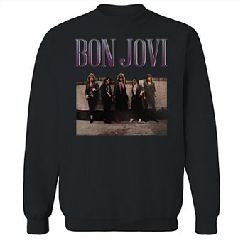 Men's Bon Jovi Roof Photo Graphic Crew Sweatshirt