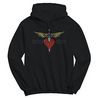 Men's Bon Jovi H&D Distressed Graphic Hoodie