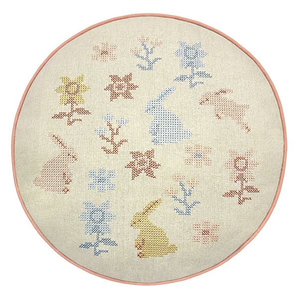 Celebrate Together™ Easter Faux Needlepoint Round Pillow - Egret