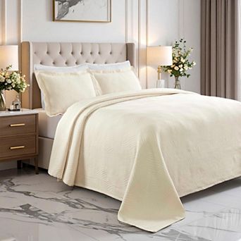 SUPERIOR Cascade Wave All-Season Matelassé Bedspread & Sham Set