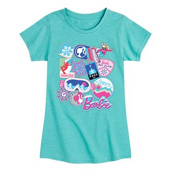 Girls 7-16 Barbie® Ski Sticker Collage Tee