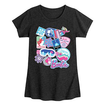 Girls 7-16 Barbie® Ski Sticker Collage Tee