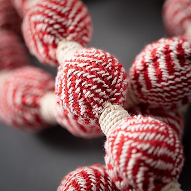 Haven Living 6' Red Herringbone Ball Christmas Garland