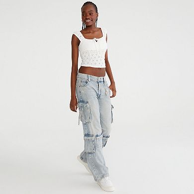 Juniors’ Aeropostale Low Rise Denim Cargo Pants