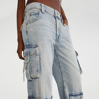 Juniors’ Aeropostale Low Rise Denim Cargo Pants