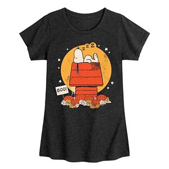 Girls 7-16 Peanuts Snoopy Halloween Dog House Tee
