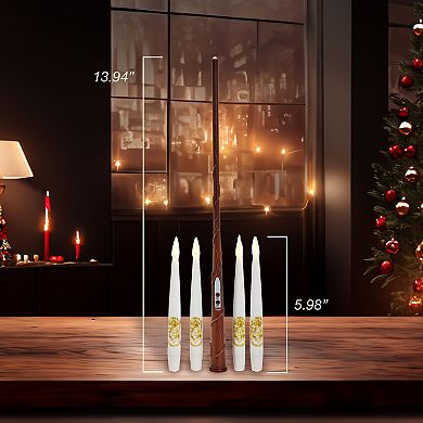 Kurt Adler Harry Potter Battery Operated 10 Floating Candles With Wand Remote Light Set