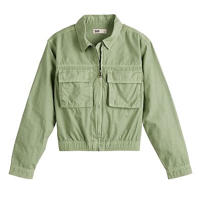Girls 6-20 SO® Cargo Pocket Full-Zip Jacket in Regular & Plus Sizes