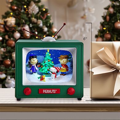 Kurt Adler 6-in. Battery Operated Peanuts Outdoor Scene Musical TV Table Piece