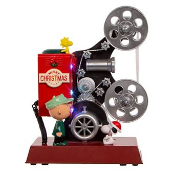Kurt Adler Peanuts 8.6 in Battery-Operated Animated Projector Musical Tablepiece