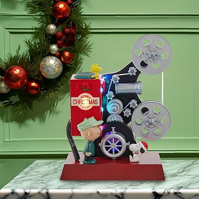 Kurt Adler Peanuts 8.6-in. Battery-Operated Animated Projector Musical Tablepiece