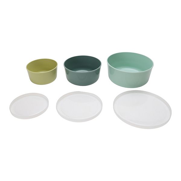 The Big One® Prep Bowls with Lids 3-Piece Set - Green Mutli