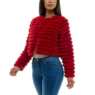 Women's Nina Leonard Long Sleeve Faux Fur Bolero