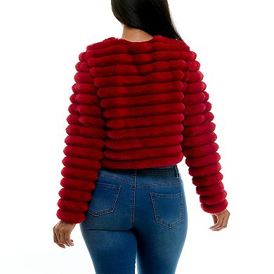Women's Nina Leonard Long Sleeve Faux Fur Bolero