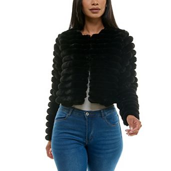 Women's Nina Leonard Long Sleeve Faux Fur Bolero