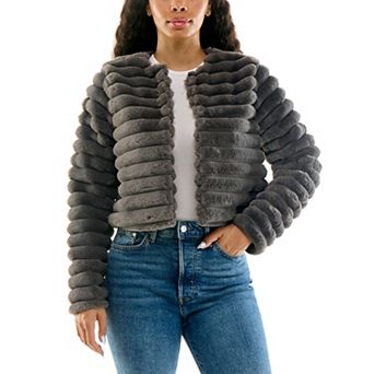 Women's Nina Leonard Long Sleeve Faux Fur Bolero