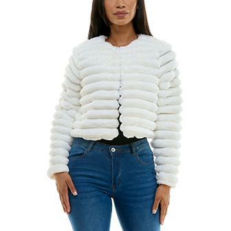 Women's Nina Leonard Long Sleeve Faux Fur Bolero