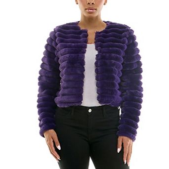 Women's Nina Leonard Long Sleeve Faux Fur Bolero