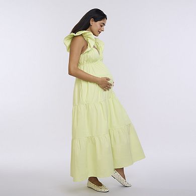 Maternity Motherhood® Babydoll Ruffle Maxi Dress