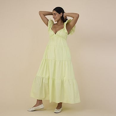Maternity Motherhood® Babydoll Ruffle Maxi Dress
