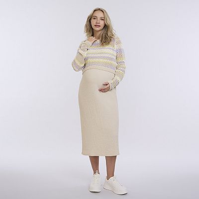 Maternity Motherhood® Textured Midi Sweater Dress