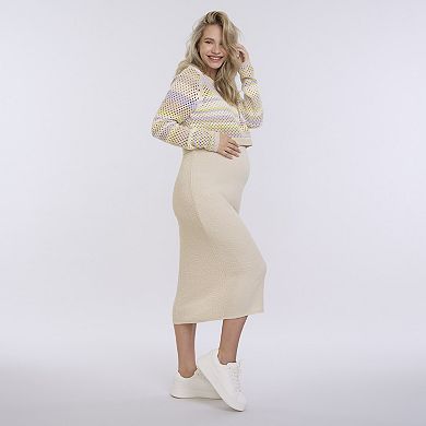 Maternity Motherhood® Textured Midi Sweater Dress