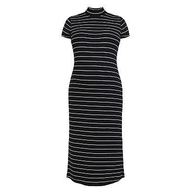Maternity Motherhood Mock Neck Midi Dress