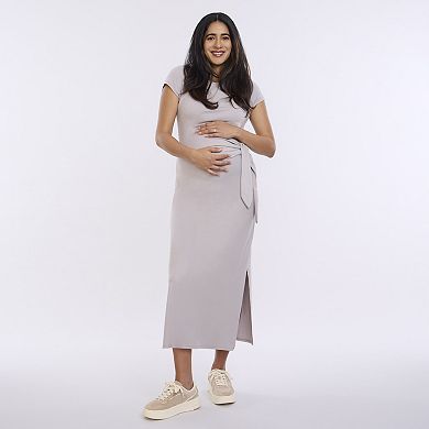 Maternity Motherhood Tie Detail Midi Dress