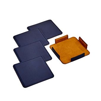 Set Of 4 Leatherette Coasters