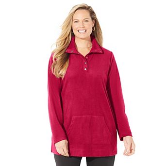 Catherines Women's Plus Size Brushed Rib Cozy Top