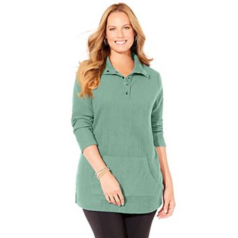 Catherines Women's Plus Size Brushed Rib Cozy Top