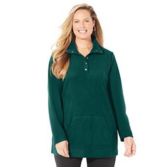 Catherines Women's Plus Size Brushed Rib Cozy Top