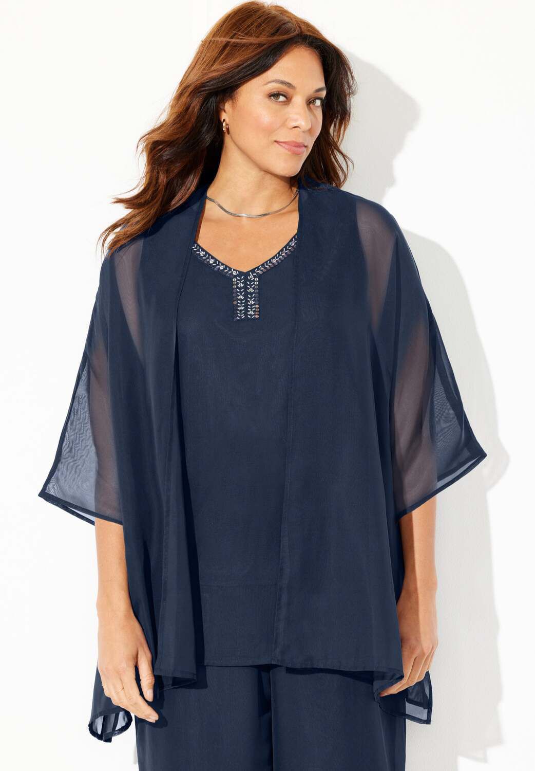 Ensemble Deux Pièces Finity Cardigan Et Top Vert Lime Avec Paillettes - Taille L Petites, Occasion Excellent état