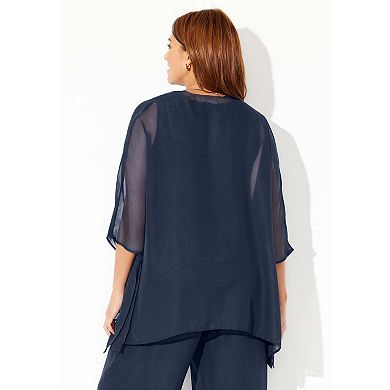 Catherines Women's Plus Size Petite Ritzy Cardigan & Tank Set