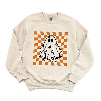 Checkered Flower Ghost Sweatshirt