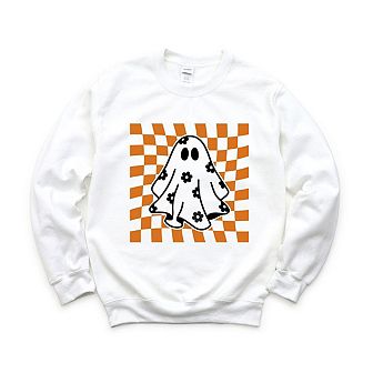 Checkered Flower Ghost Sweatshirt
