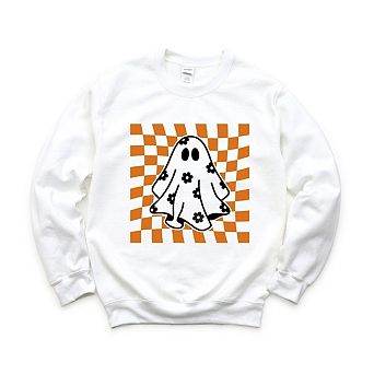 Checkered Flower Ghost Sweatshirt
