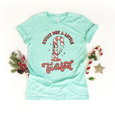 A Little Twisted Candy Cane Short Sleeve Graphic Tee