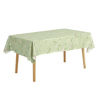 Rectangle Vinyl Tablecloth Wrinkle-resistant Table Cover For Kitchen Or Dining 55"x71"